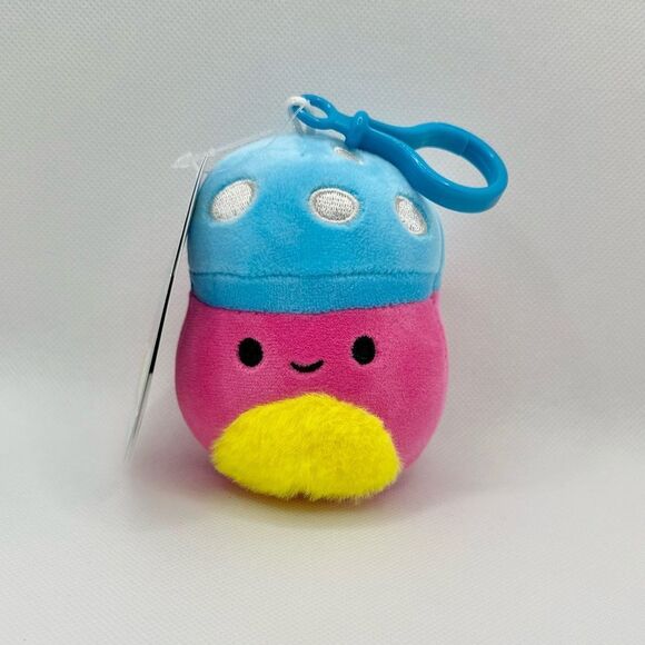 Squishmallows Randall the Pink and Blue Blacklight Mushroom Plushie Clip NWT - Picture 1 of 3